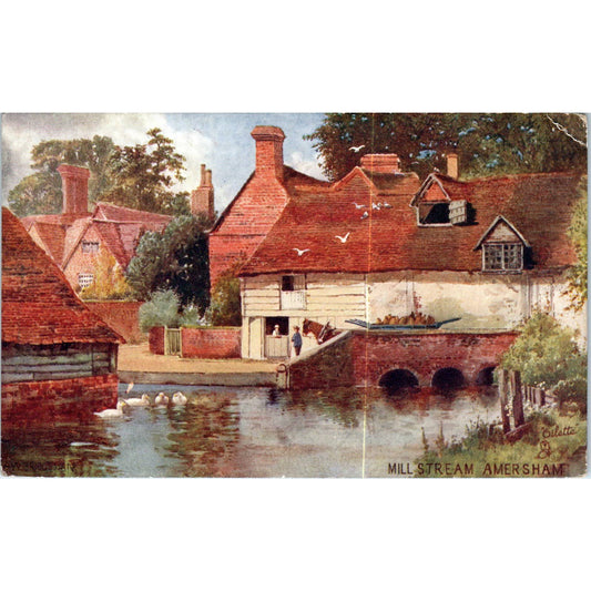 "Bucks" Mill Stream Amersham Raphael Tuck Oilette Original Postcard TK1-P17