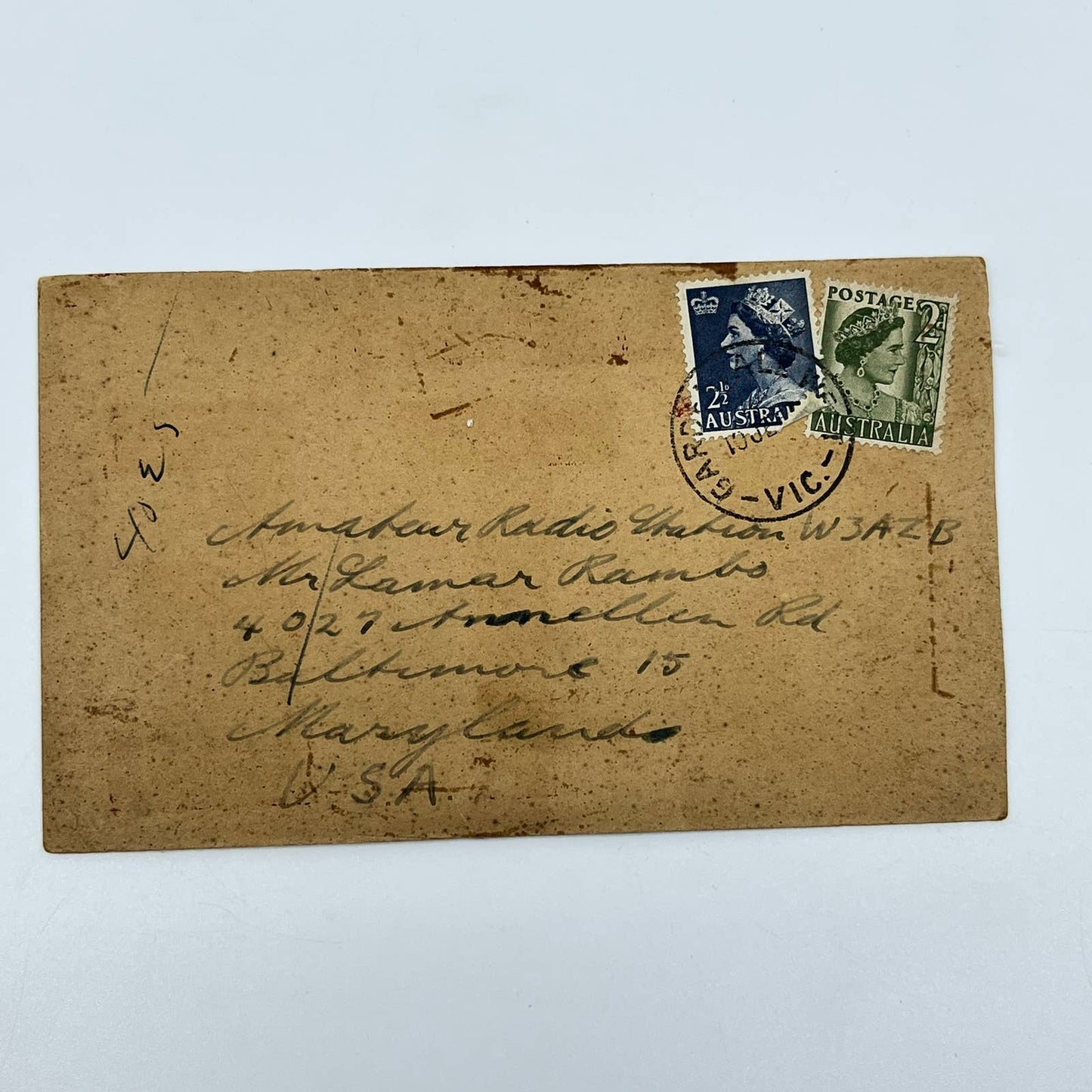 1955 QSL Radio Card VK3TE Hawthorn Victoria Australia Lamar Rambo SC6