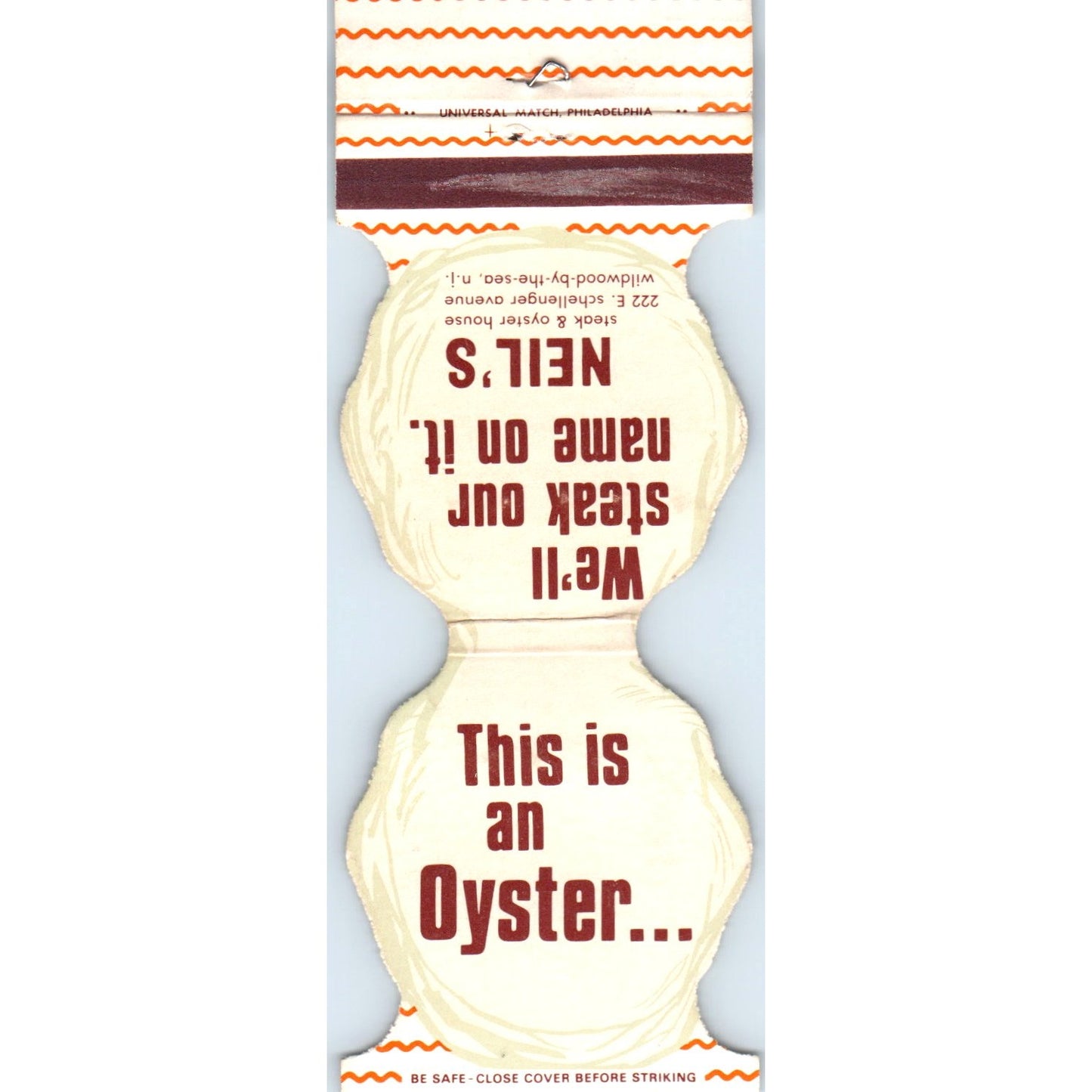 Neil's Steak & Oyster House Wildwood-By-The-Sea NJ Matchbook Cover SA6-M3