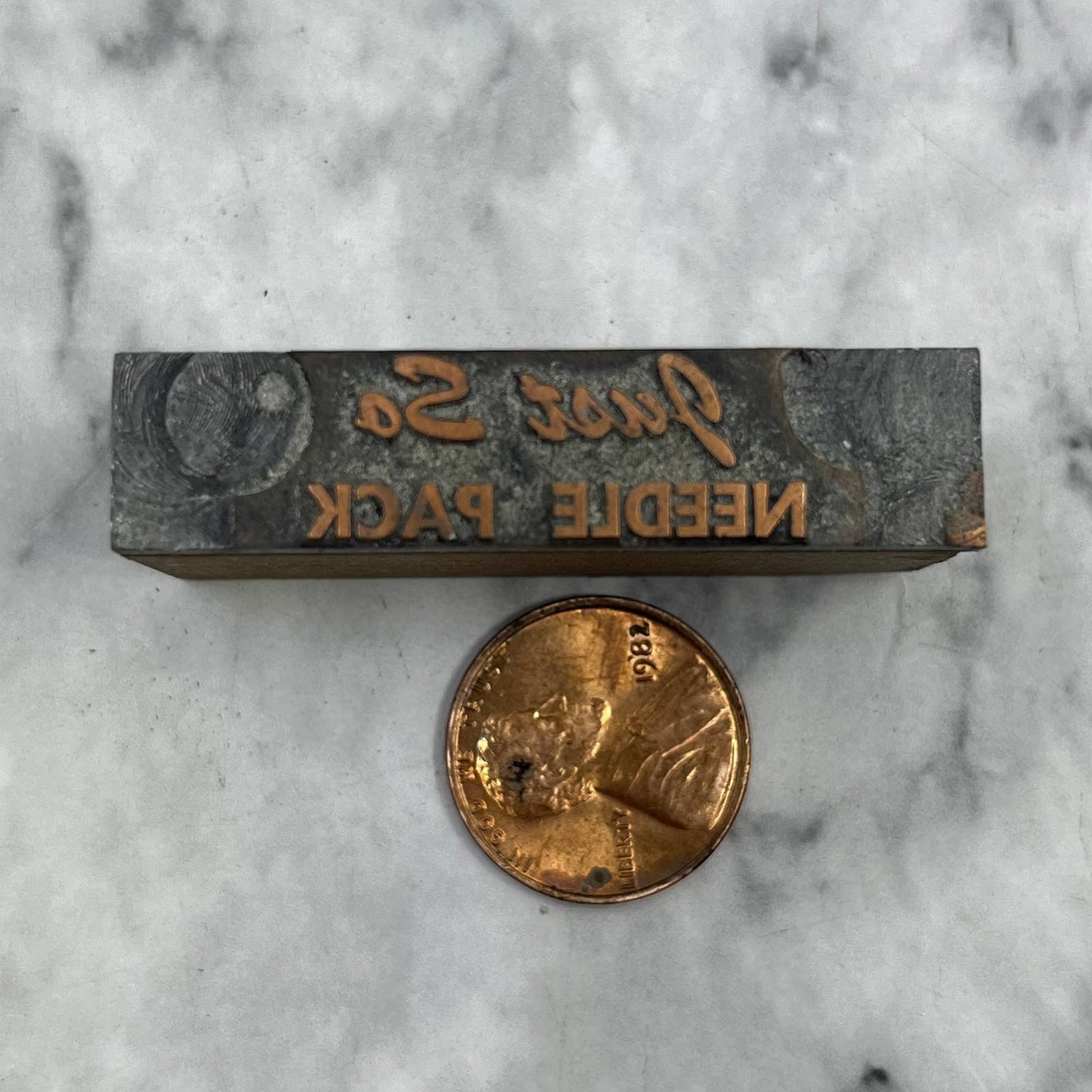Vintage Printing Letterpress Printers Block Plate Just So Needle Pack TJ55