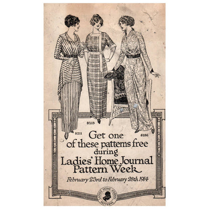 1914 Ladies Home Journal Pattern Week Advertising Leaflet SF3-5