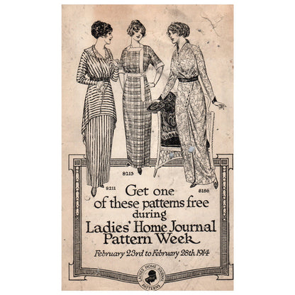 1914 Ladies Home Journal Pattern Week Advertising Leaflet TH2-SF1