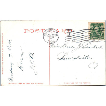 Fort & Harbor Mackinac Island Michigan 1908 - Original Postcard TJ9-P1