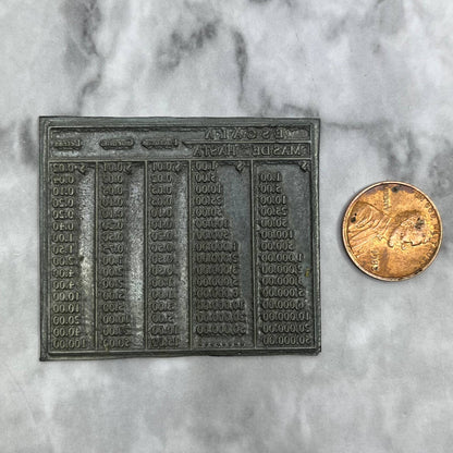 Vintage Letterpress Printers Block Plate Spanish Escala Mas De Hasta TJ513