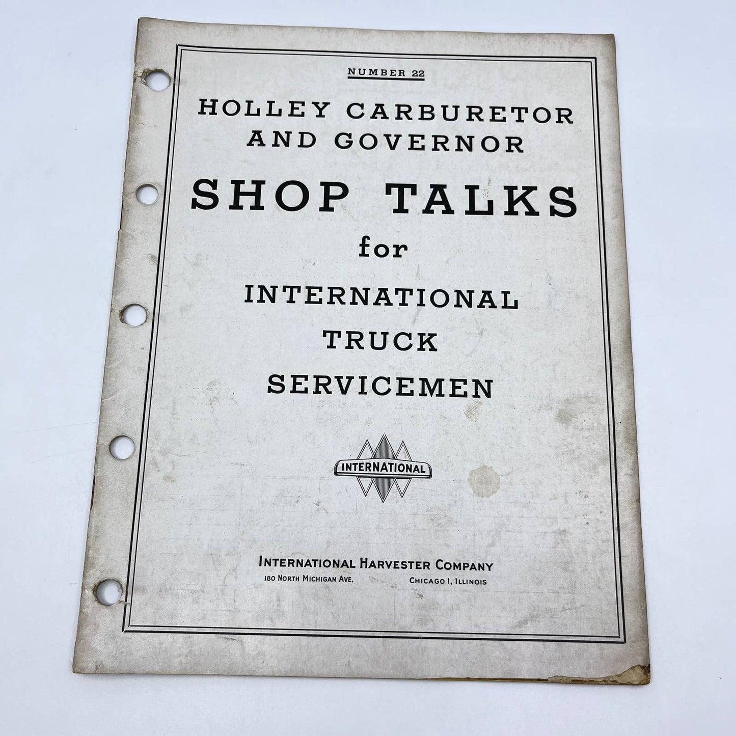 1940s Shop Talks for International Truck Servicemen #22 Holley Carburetor TF8