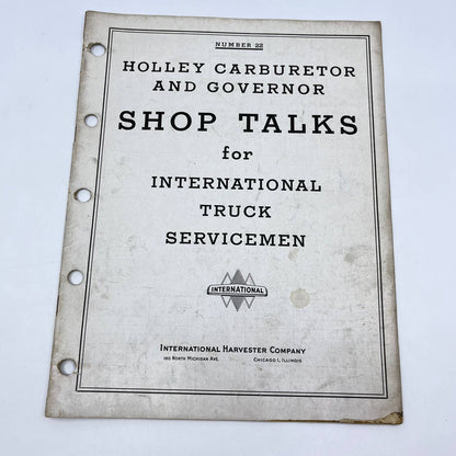 1940s Shop Talks for International Truck Servicemen #22 Holley Carburetor TF8