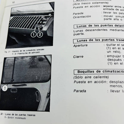 c1975 Citroën Dyane 6 Owner's manual Manual De Emplo Spanish Version BA1