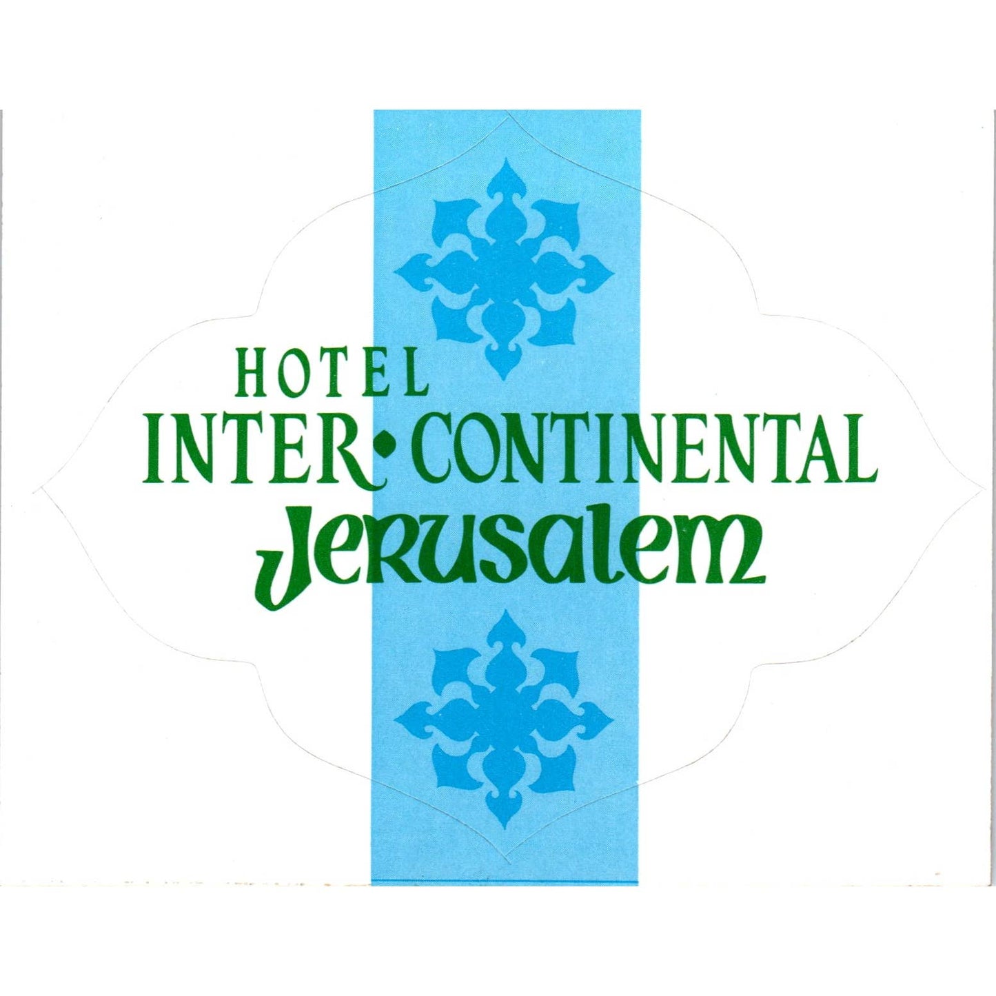 Vintage Hotel Intercontinental Jerusalem Souvenir Tourist Sticker SE5