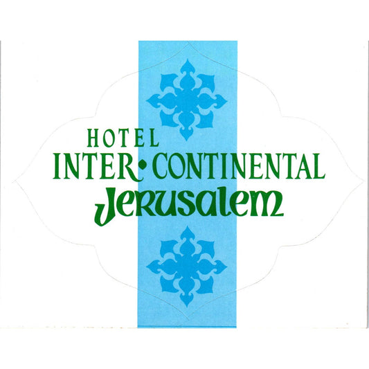 Vintage Hotel Intercontinental Jerusalem Souvenir Tourist Sticker SE5