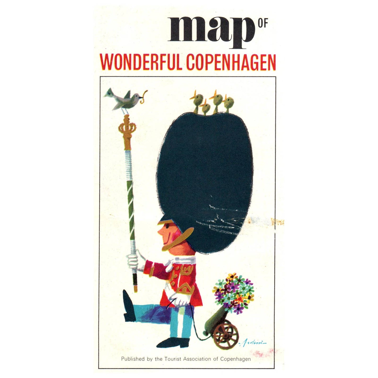 1967 Fold Out Tourist Map of Wonderful Copenhagen SE4-1