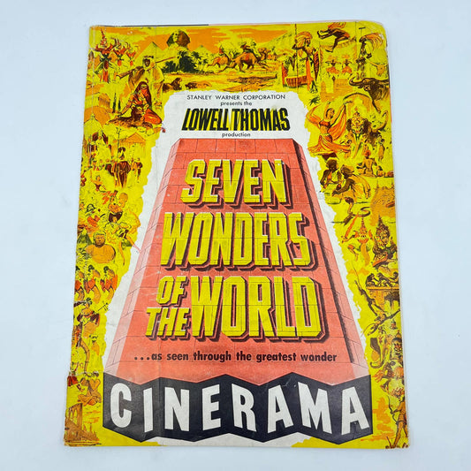 Vintage 1956 Cinerama/Lowell Thomas Seven Wonders Of The World Movie Program TF3