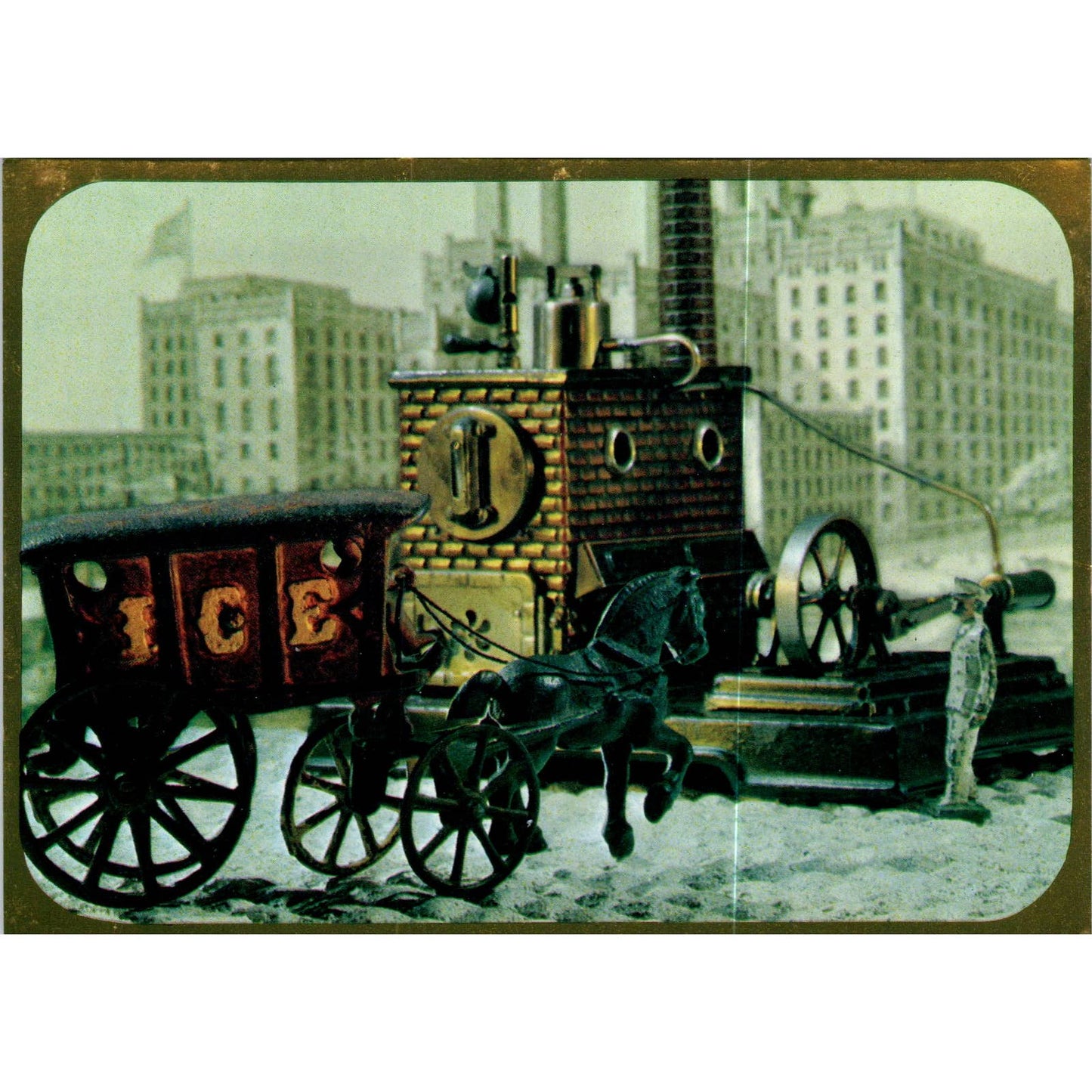 1969 Hallmark Ice Cart Mechanical Toys Continental Original Postcard TK1-P18