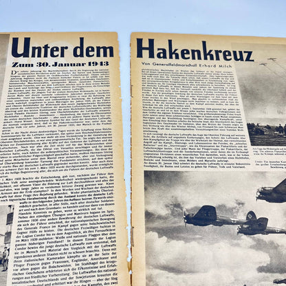 WWII German Nazi Luftwaffe “Der Adler” Magazine 9 Feb 1943 German Version FL3