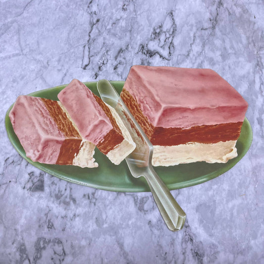 1950s Grocery Store Restaurant Neapolitan Ice Cream Cardboard Sign 10x15 TJ5-2