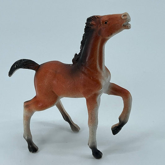 Vintage 1976 Imperial Hard Plastic Red Jasper Horse Figurine Statue MATTE 4” TB4