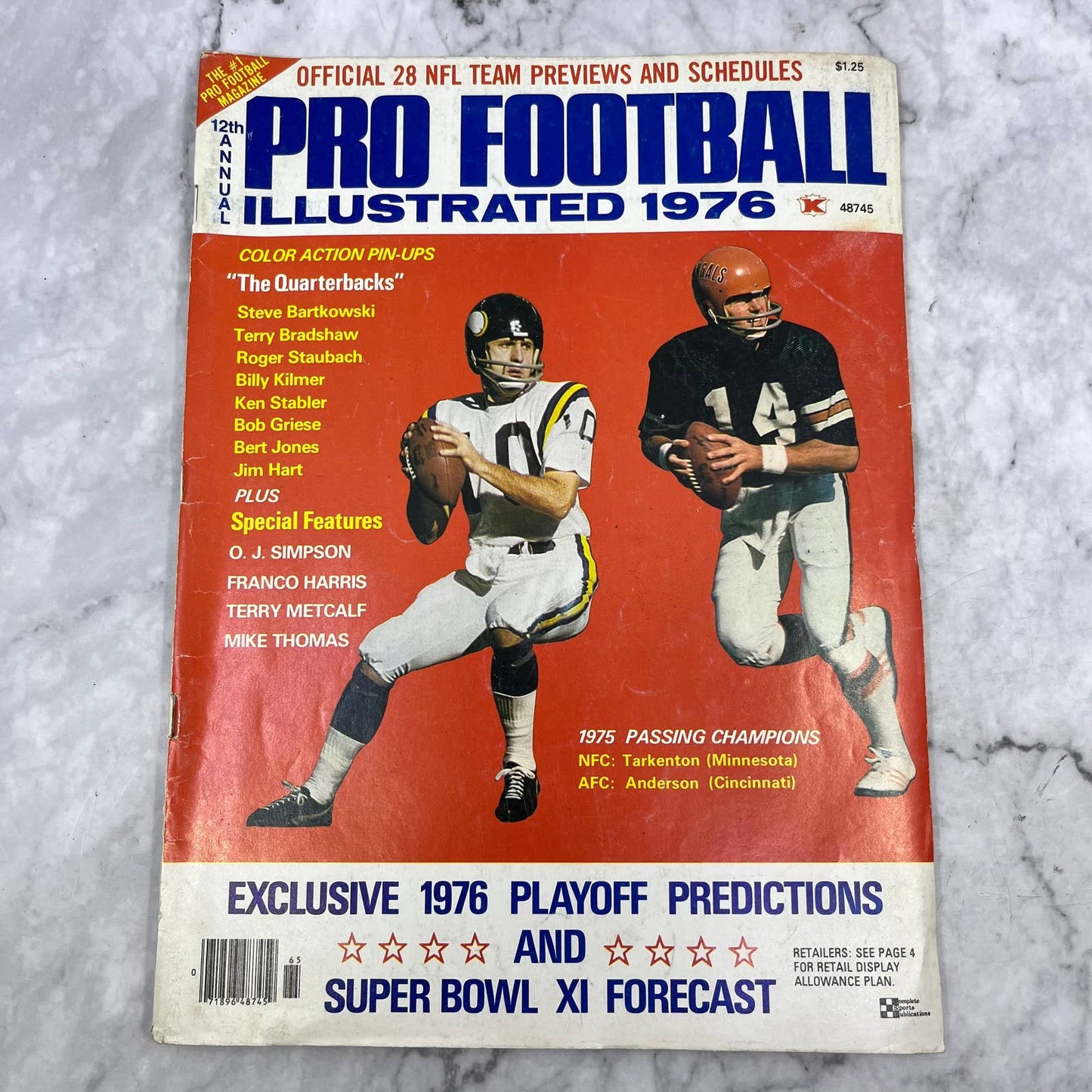 1976 PRO FOOTBALL Illustrated Vikings TARKENTON Bengals ANDERSON OJ Simpson TJ3
