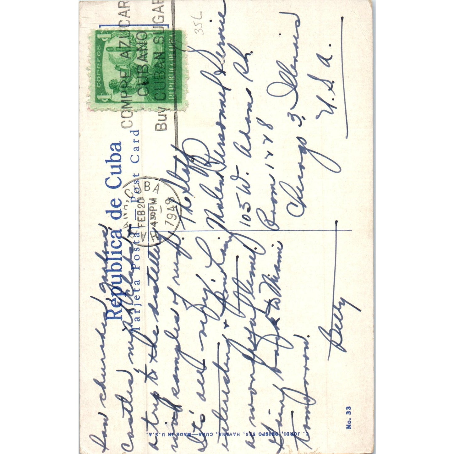 Lighthouse in Morro Castle 1949 Havana Cuba Original Postcard P3-1