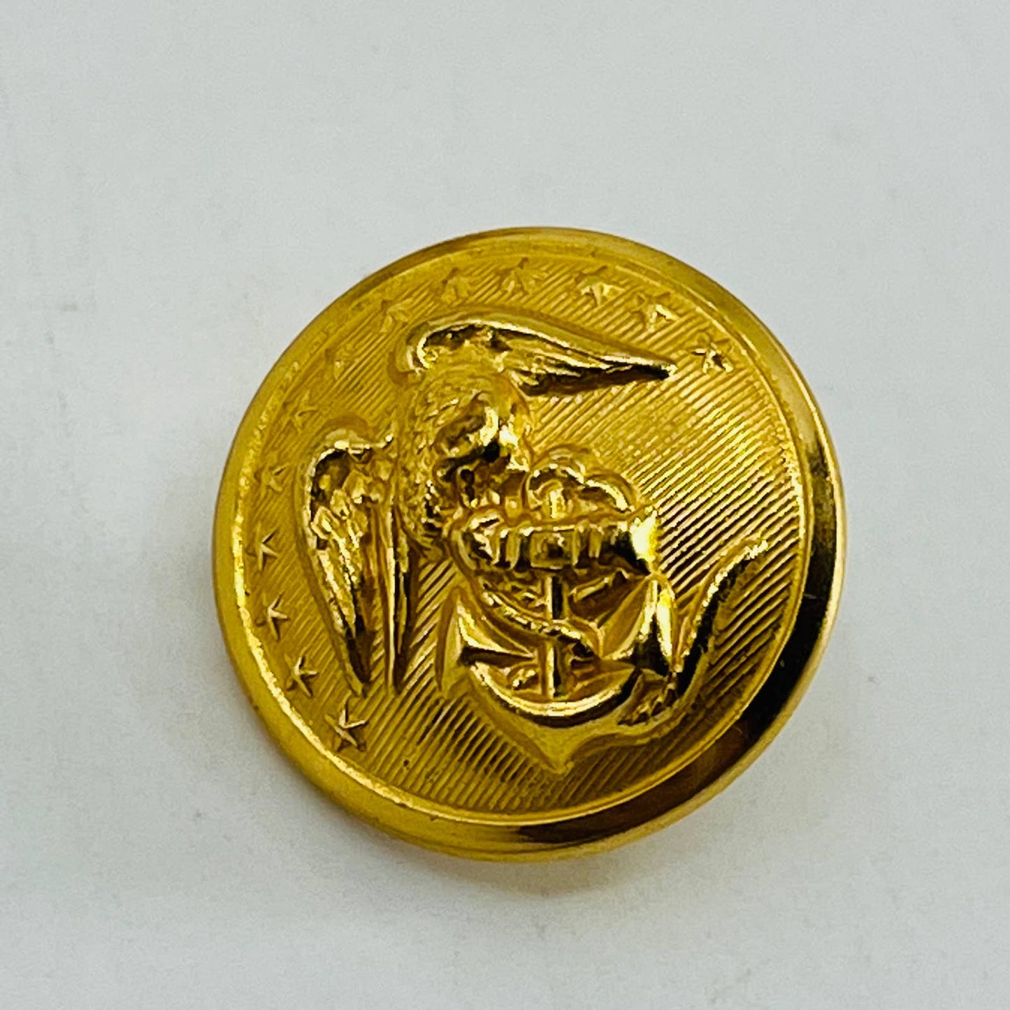 Anodized Gold Marine Uniform Small Button Waterbury Button Co LOT OF 12 SB5-3