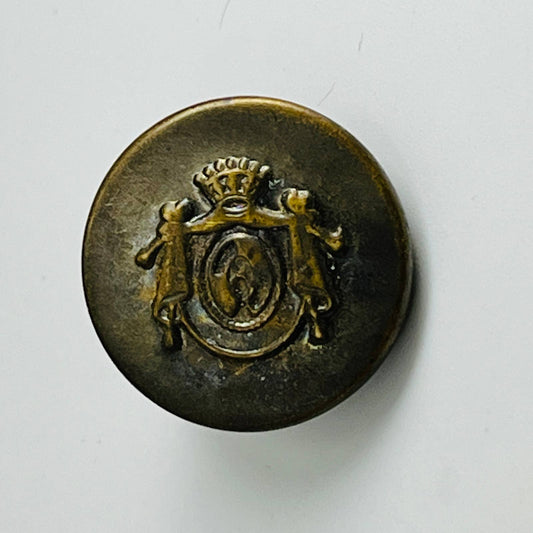 1800s Military Coat of Arms Crown Embossed Button SB5-26