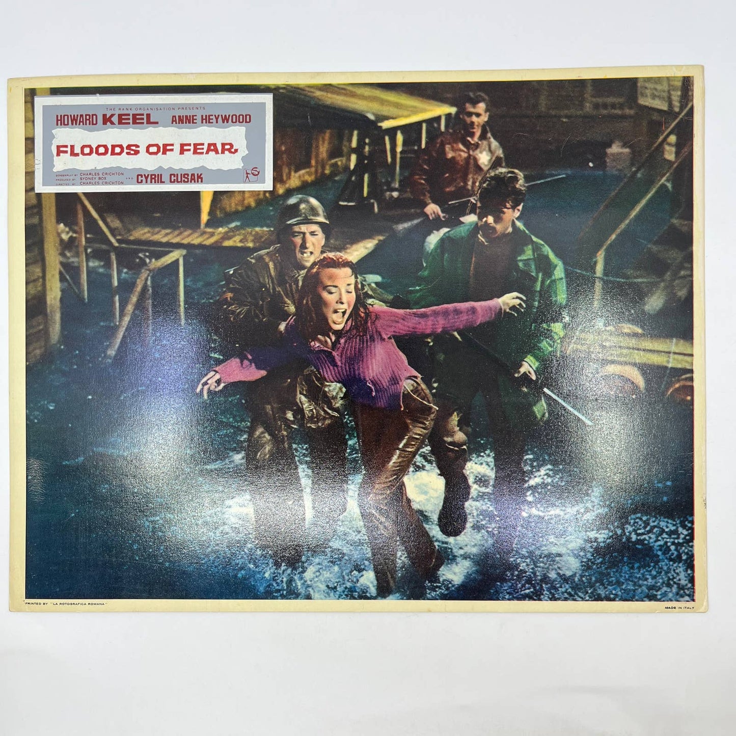 1956 Floods of Fear Howard Keel Anne Haywood Cyril Cusak UK Lobby Card 3 FL4