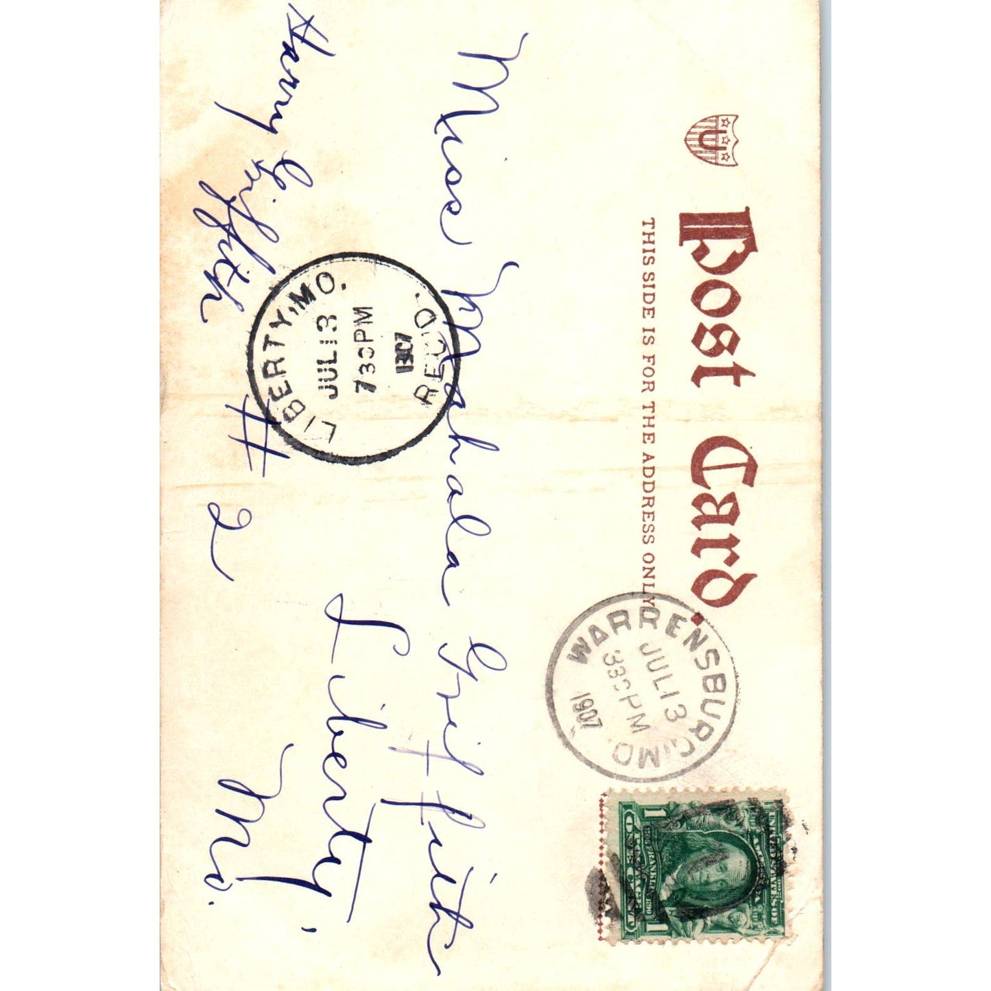 Sunbonnet Girl Days of the Week Ullman Sunday 1907 Original Postcard TK1-27