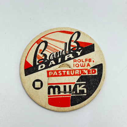 Vintage Milk Bottle Cap B and B Dairy Rolfe IA SD4
