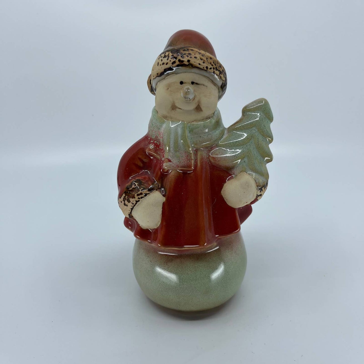 Vintage Frankoma Style Hand Painted Frosty The Snowman Christmas Figurine 8” TB5