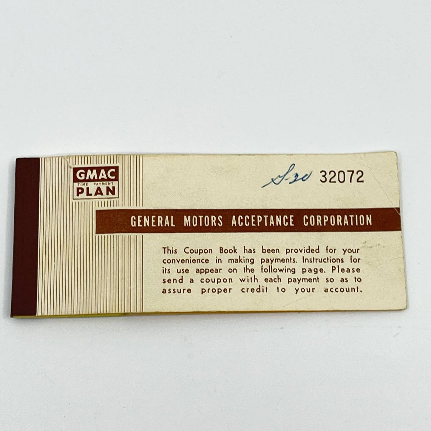 1957 General Motors Acceptance Program Car Payment Coupon Book SC6