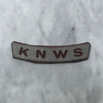Vintage Letterpress Printers Block Plate TV Radio Call Letters KNWS SE839