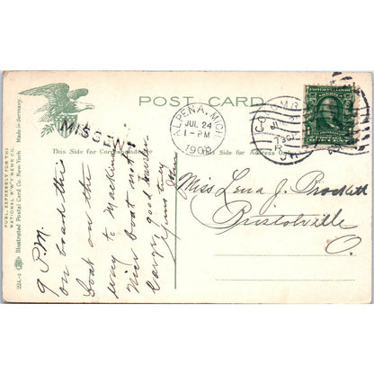 1908 D & C Express Steamer City of St. Ignace Original Postcard TK1-26