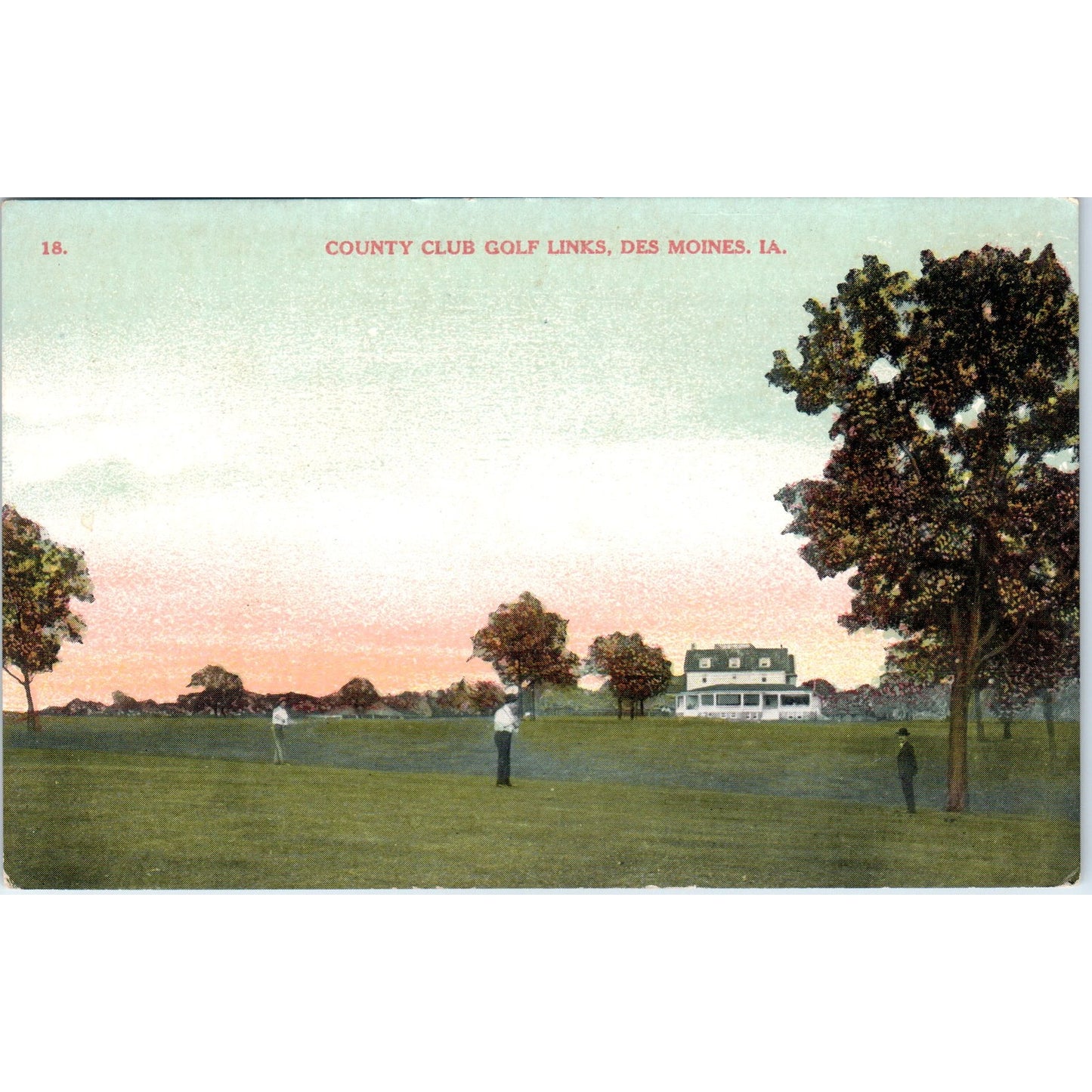Country Club Golf Links Des Moines Iowa c1910 Original Postcard P2-9