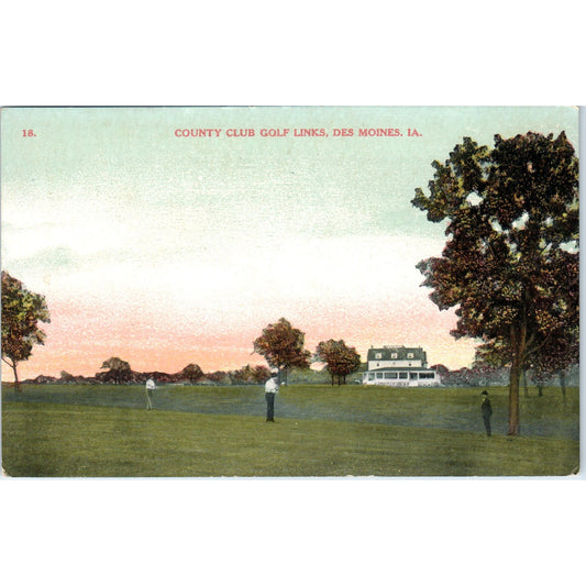 Country Club Golf Links Des Moines Iowa c1910 Original Postcard P2-9