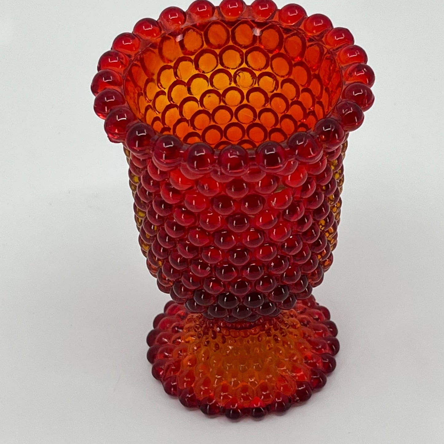 1960 Reijmyre Glasbruk AMBERINA Hobnail Votive Candle Holder Tealight Goblet TB3