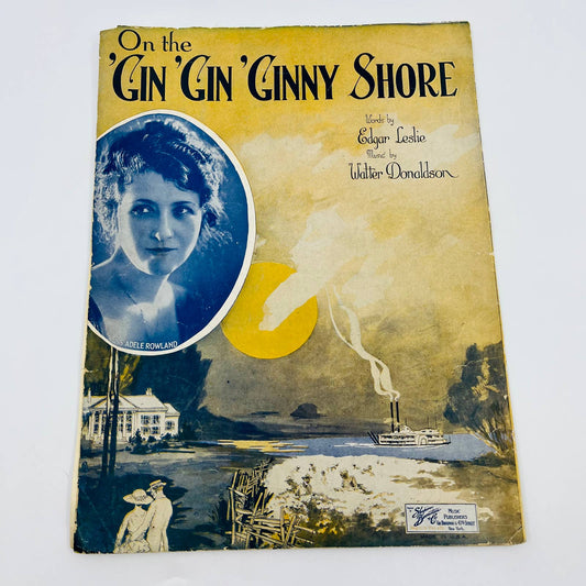 1922 Sheet Music On The Gin Gin Ginny Shore Edgar Leslie Walter Donaldson M1