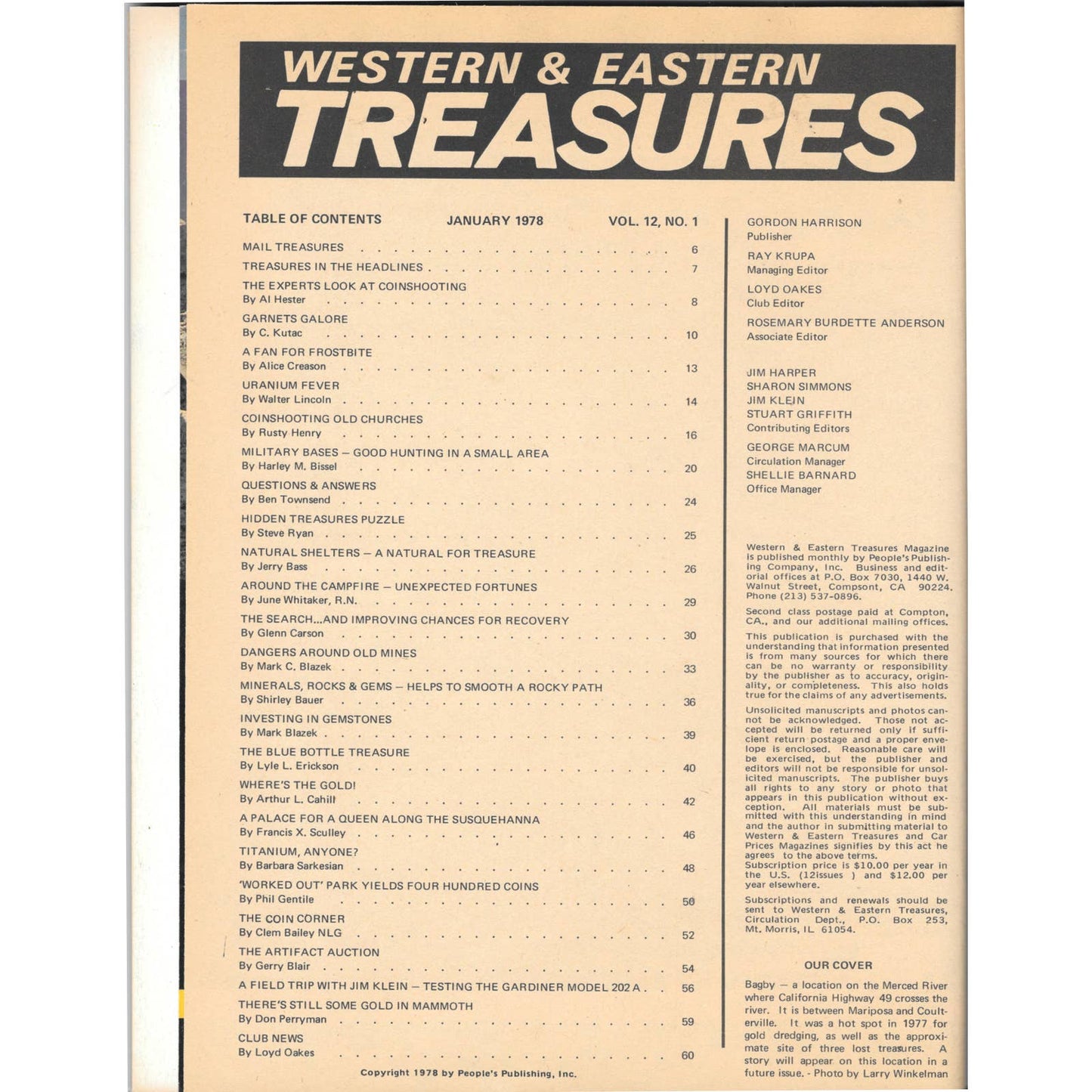 Western & Eastern Treasures Magazine - Gold Metal Detecting Jan 1978 M4