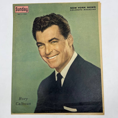 1959 RORY CALHOUN Sunday New York News Coloroto Magazine Cover Only FL4