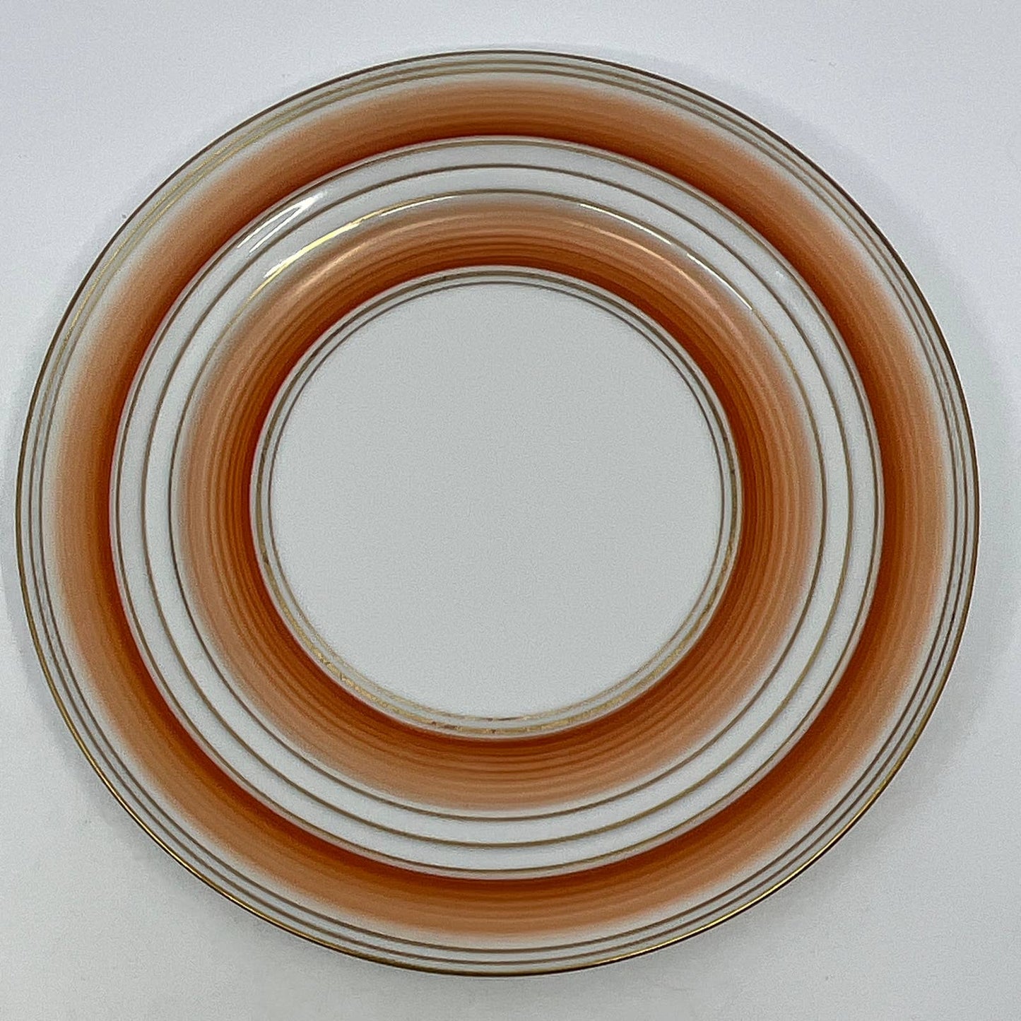 Arzberg Bavaria MCM Orange Concentric Ring Trio Tea Cup Saucer Dessert Plate TI3