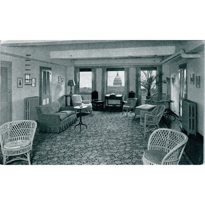 The Dodge Hotel Guest Sitting Room 1947 Washington D.C. Original Postcard P1-16