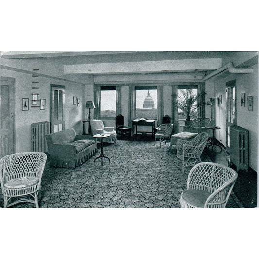 The Dodge Hotel Guest Sitting Room 1947 Washington D.C. Original Postcard P1-16