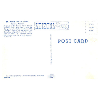 Vintage Postcard - Laveen Arizona St. John's Indian School AD9