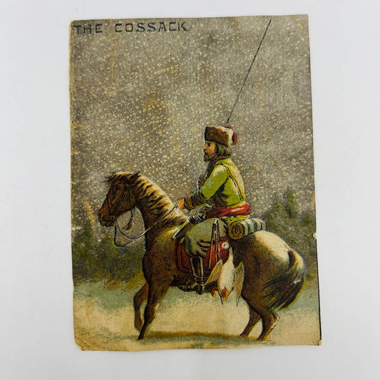 1880s Victorian Trade Card The Cossack Russian Hunter Joseph Burnett Cologne AA2