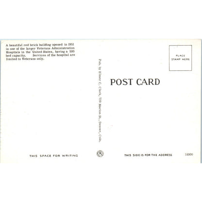 Veterans Administration Hospital Denver Colorado Original Postcard TK1-24