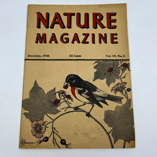 Nature Magazine Jun 1946 - Rose-Breasted Grosbeak Hexom Snakes of Okinawa TC1