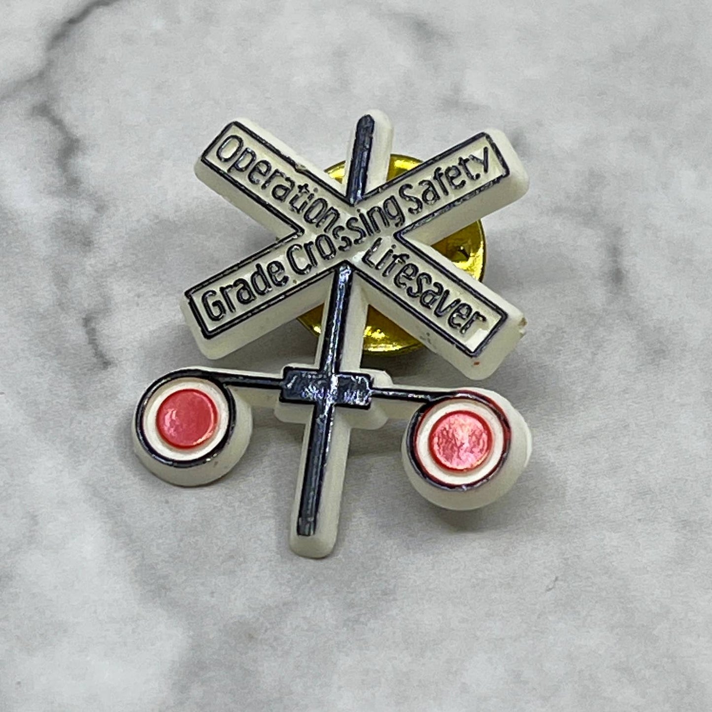 Operation Lifesaver Grade Crossing Safety Railroad Vintage Lapel Pin SE7