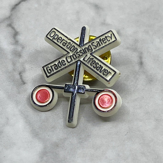 Operation Lifesaver Grade Crossing Safety Railroad Vintage Lapel Pin SE7