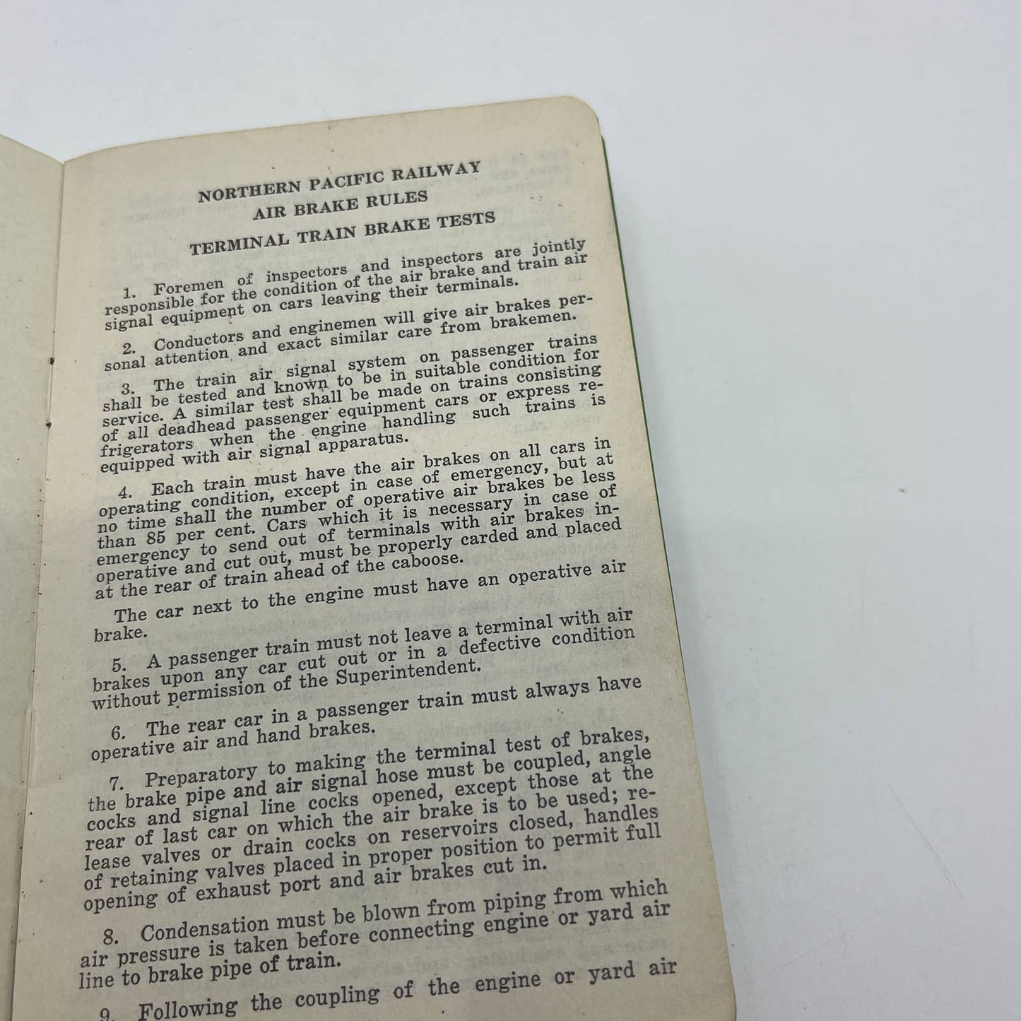 1944 Northern Pacific Railway Air Brake Rules & Special Instructions Booklet TG6