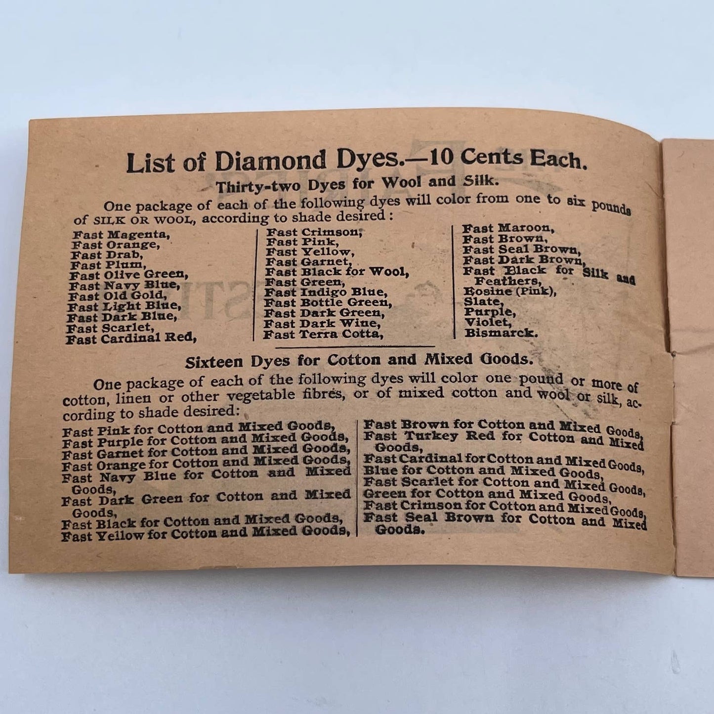 c1910 Diamond Dyes Advertising Booklet The Faries' Festival AC1