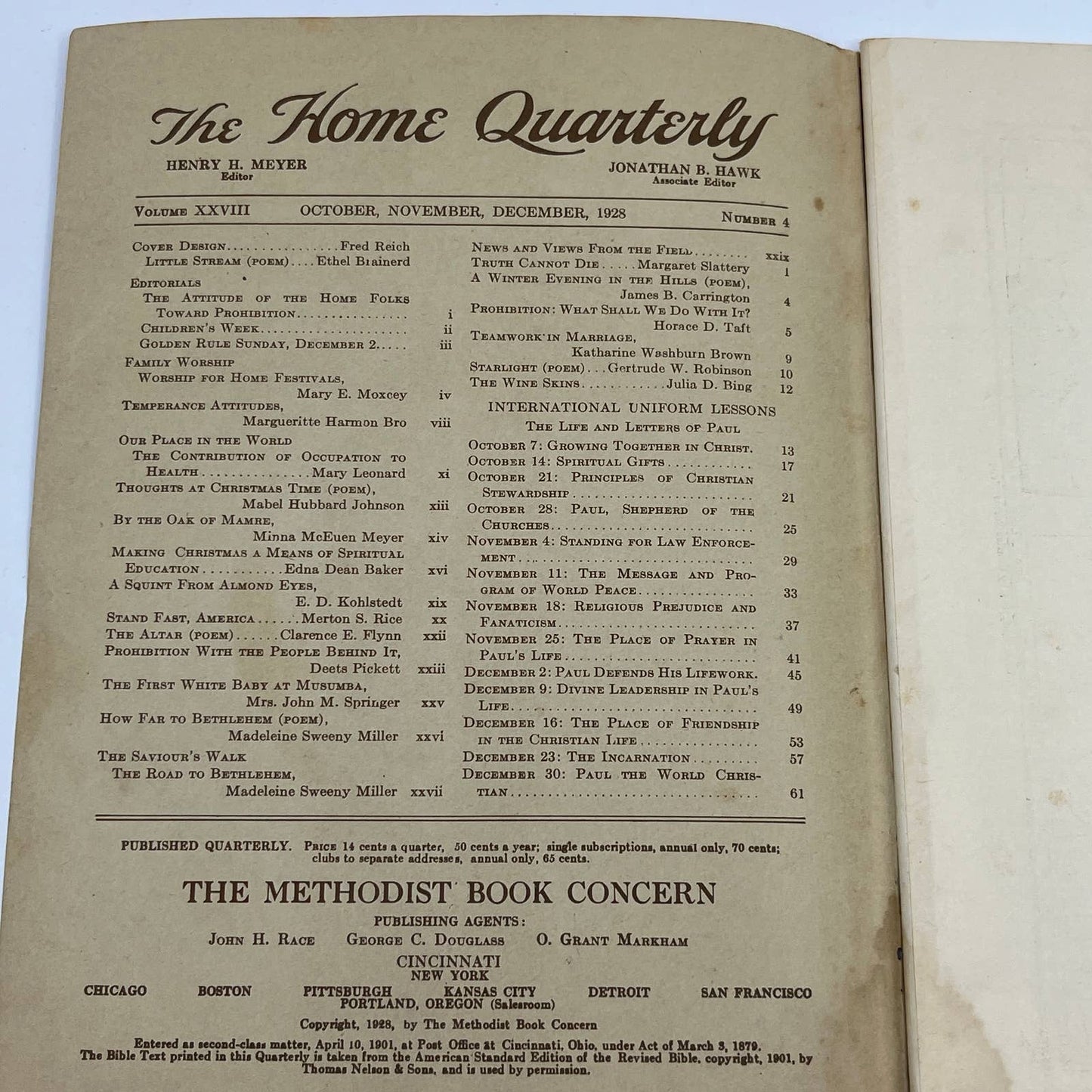 The Home Quarterly Magazine 1928 Oct Nov Dec Little Stream Poem TG6-2