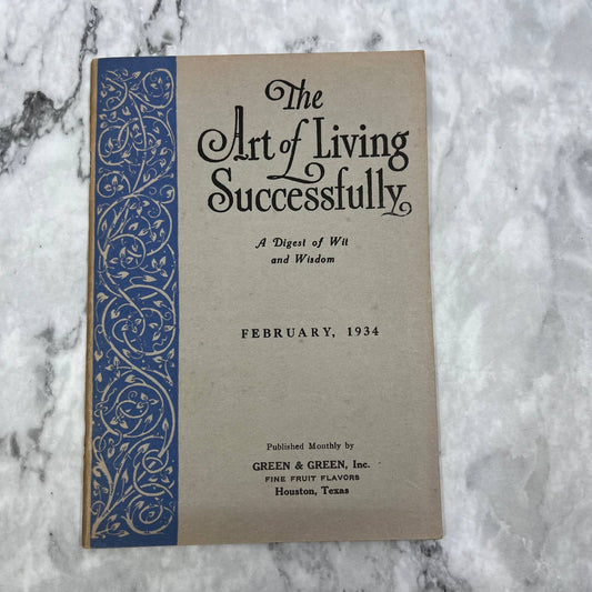 1934 Feb The Art of Living Successfully A Digest of Wit and Wisdom Booklet TH1