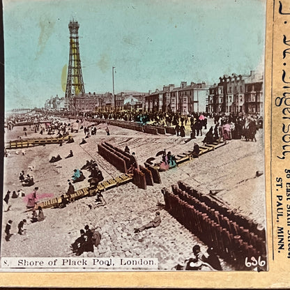 Shore of Blackpool England Antique Stereoview Card TJ9-V3